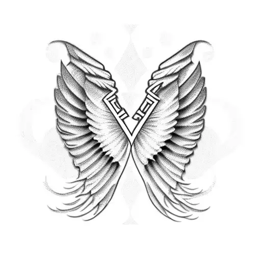 Angel Wings With Initials Dek