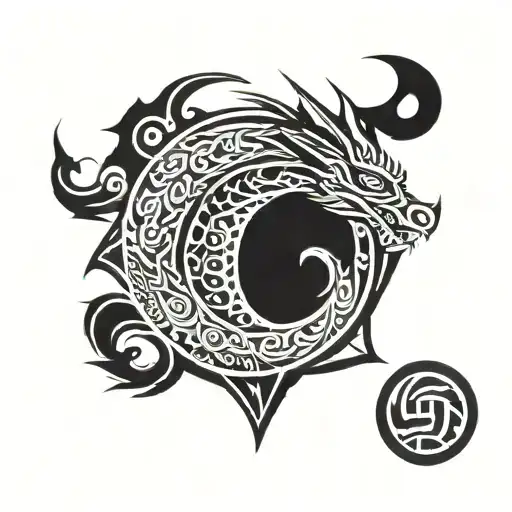 Dragon Circle Shape Made