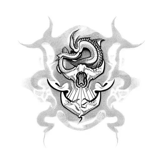 Skull With Dragon