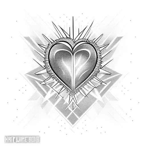 Heart On Fire With Spikes