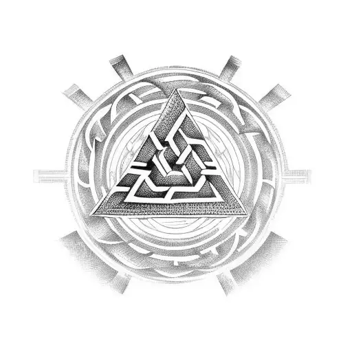 Valknut Symbol With Band Around Arm