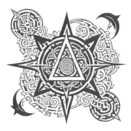 Anarchy Symbol Incorporating Elements Related Symbols