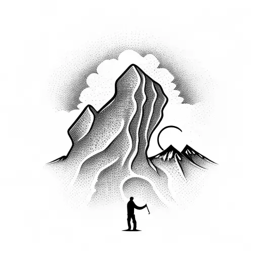 Alone Man Standing Near A Mountain Looking Far