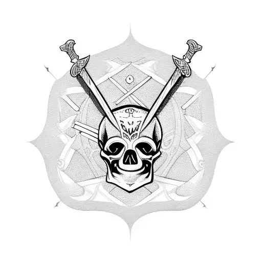 Skull With Sword