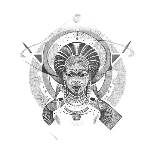 African Mystical Goddess In Space