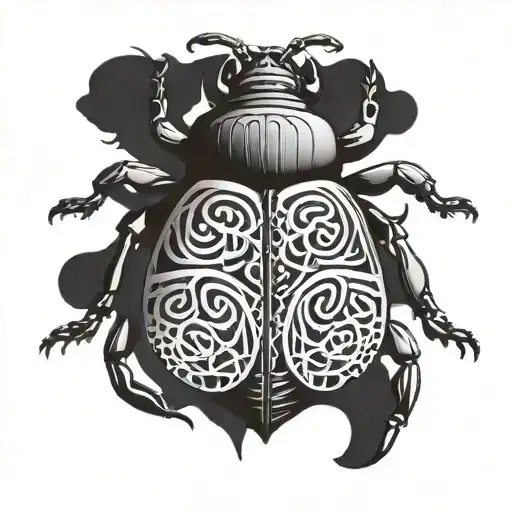 Beetle With Onimask Carapace And Buddha Body