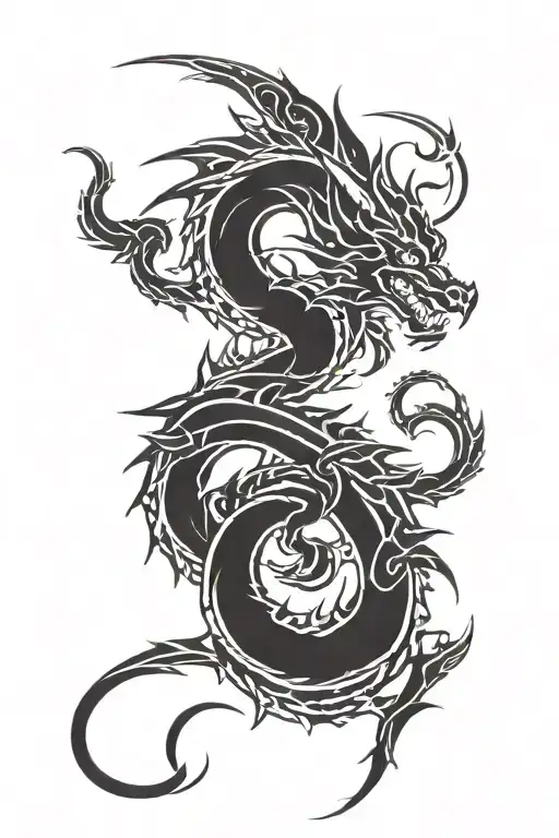 Dragon Coiling Around Arm Sleeve