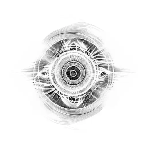 An Abstract Representation Of Soundwaves Combined With Engine Parts