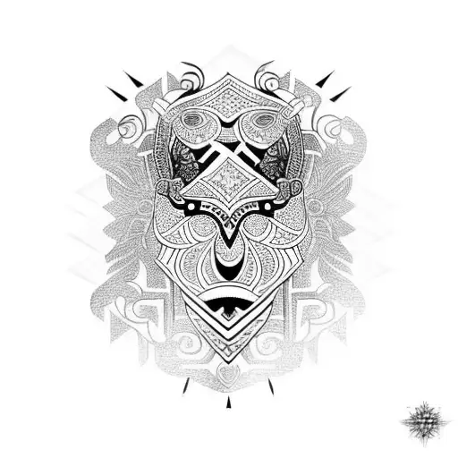 Tribal Tattoo With Slavic And Asian Patterns