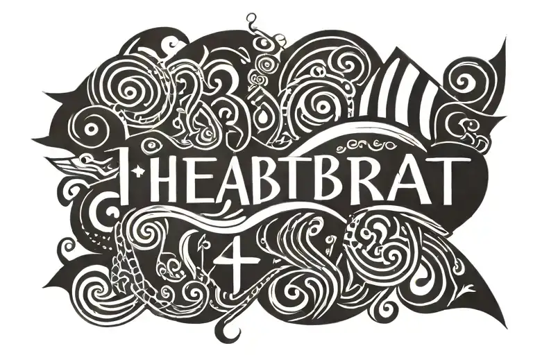 Heartbeat Line Forming The Word