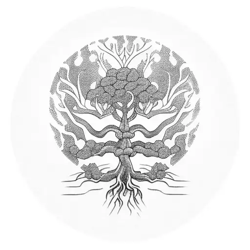 Yggdrasil Tree Tattoo For Neck