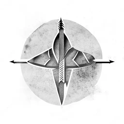 Arrow With Green And Purple