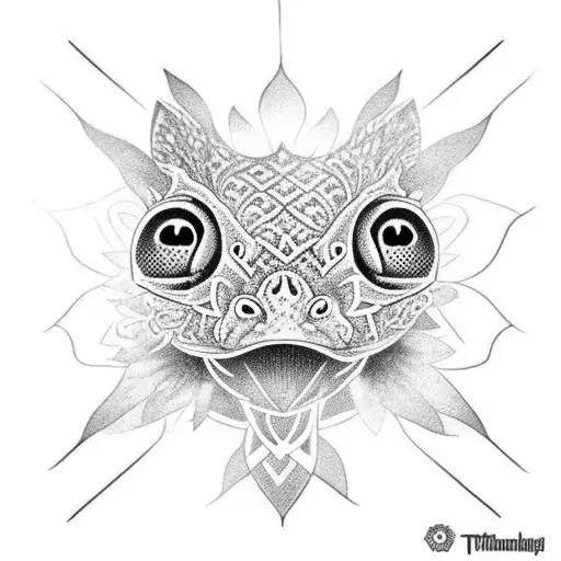 Bufo Alvarius With Lotus Flower