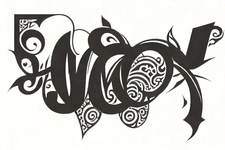 The Word Whanau In Calligraphy Style