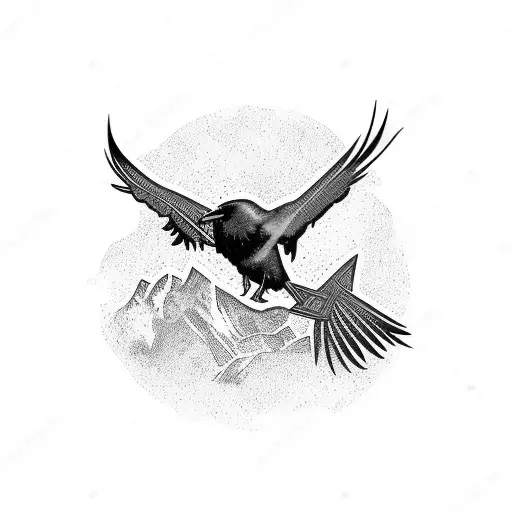 A Raven From Above Viking Style