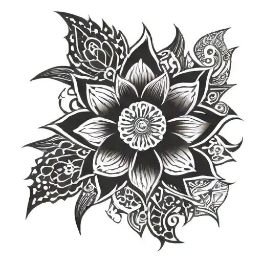 Sun Moon And Lotus Flower