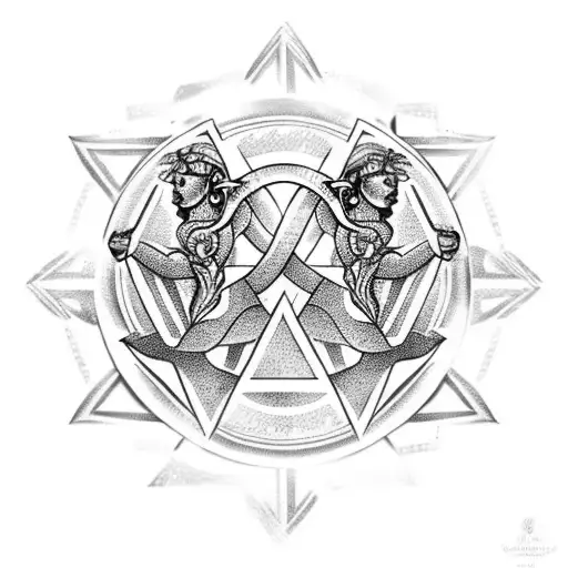 Olive Branch With Gemini With Greek God