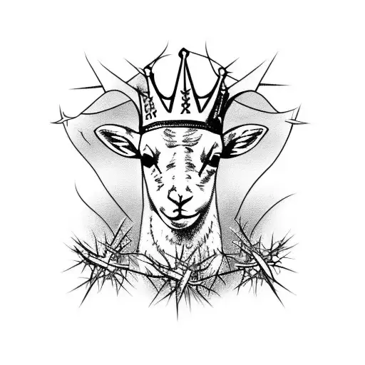 Lamb With Crown Of Thorns Looking Right