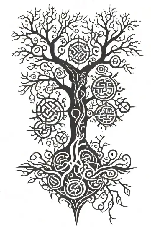 Tree And Nordic Runes