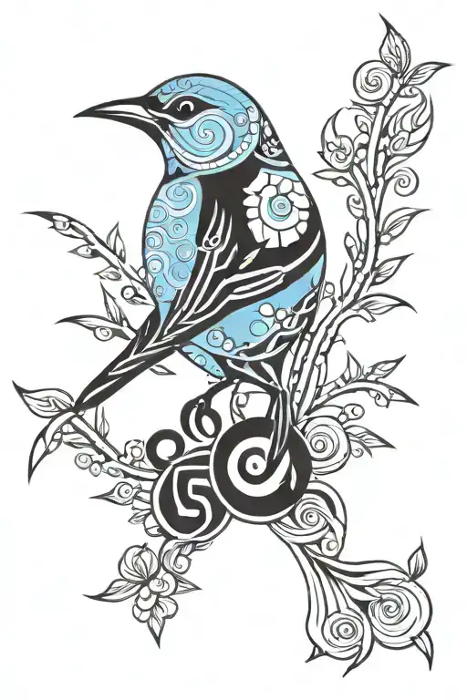 Baby Blue Bird Perched