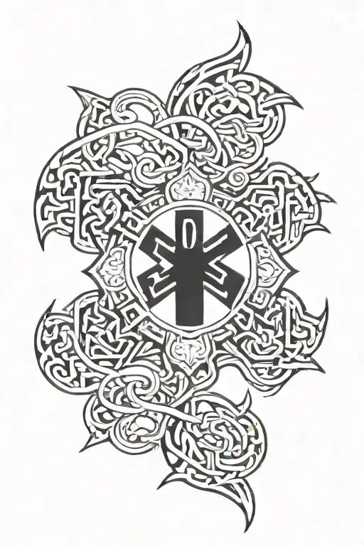 Ireland Fire Dept Paramedic Symbol Intertwined