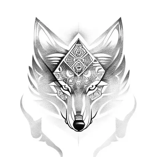 Ghost Wolf With Nordic Runes