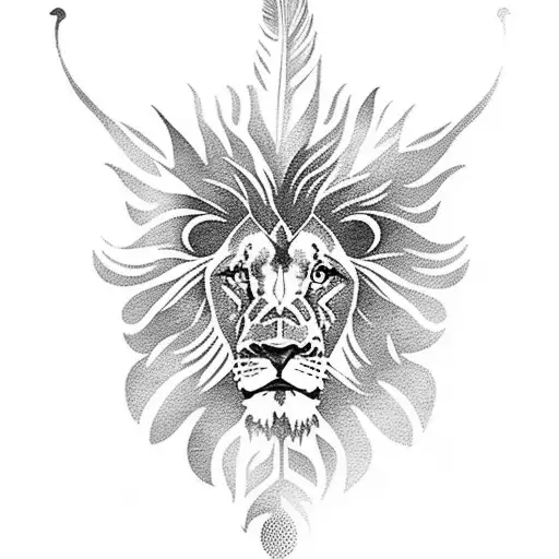 Lion Feather Three Birds