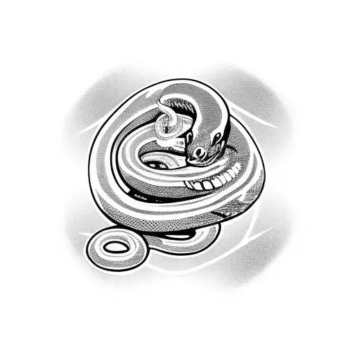 Snake Wrapped Around A Basketball