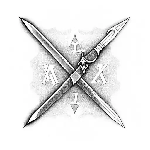 Dagger Tattoo With Roman Numerals For The Date 12Th February 2023