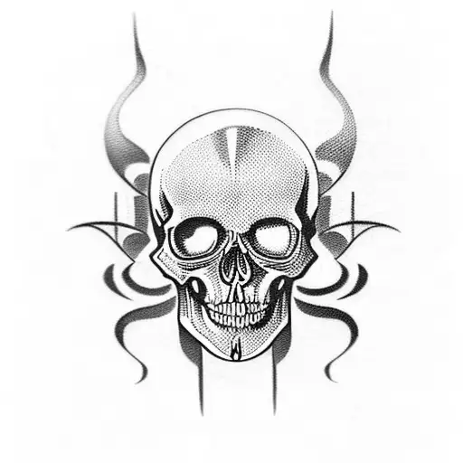 Tribal Skull Tatto On Legs