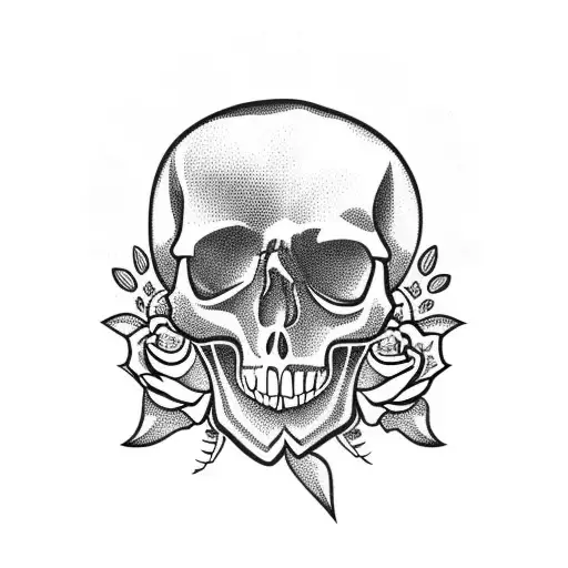 Skull With Flowers
