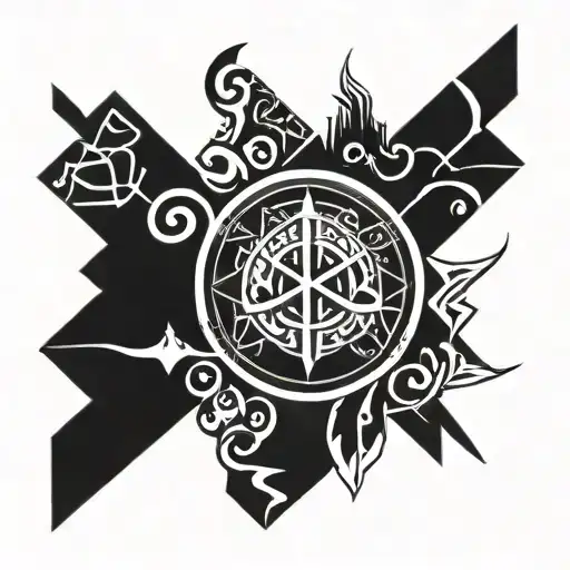 Norse Runes And Patterns Half Sleeve