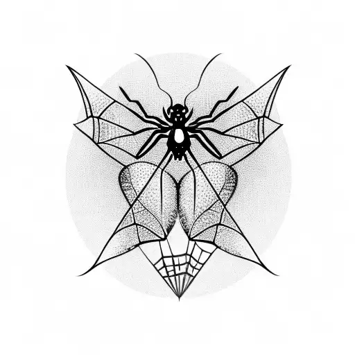 Gothic Spider That Makes A Butterfly Shape