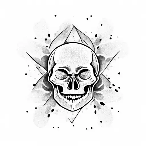 Skull Flower Watercolor