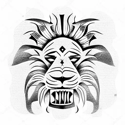 Lion And Memento Mori Skull