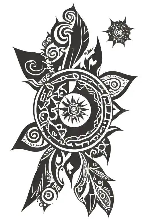 Tribe Style Black And Sun