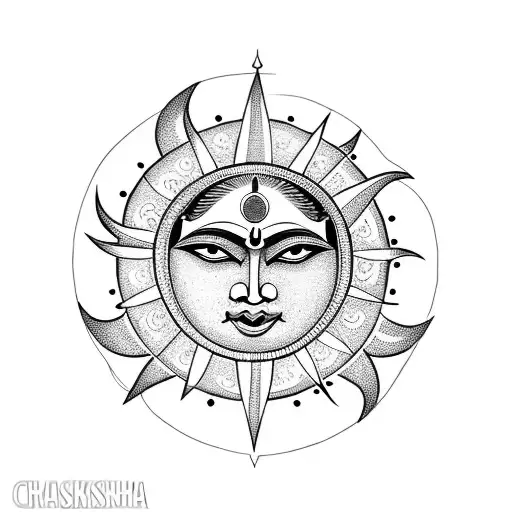 Chandrashekhara With Sun And Star