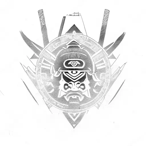 Samurai And Backgroud Japan Logo