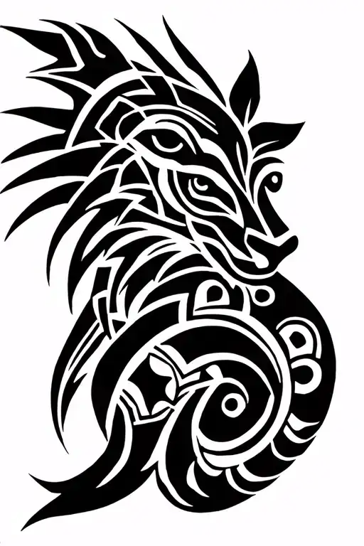 Colombian Tribal Tattoo Design With Animal