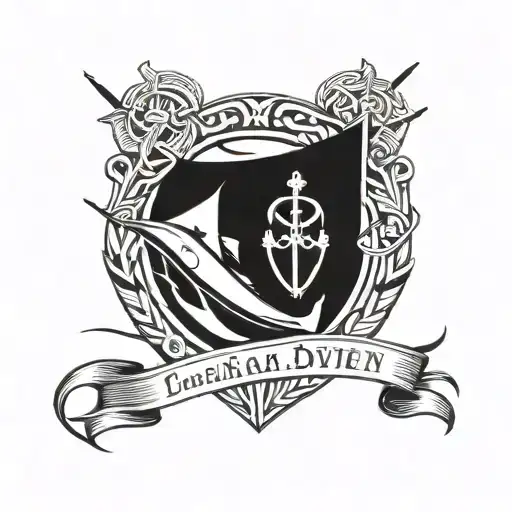 Family Crest With Boat Fishing
