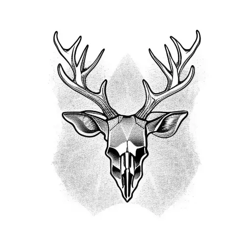 Deer Skull And Tooled Leather