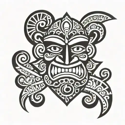 Polynesian Tiki Cartoon Arm With One Hand