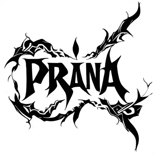 Word Prana Font Style Bold And Wild Scenery