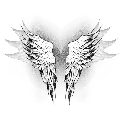 Angel Wings And Moon