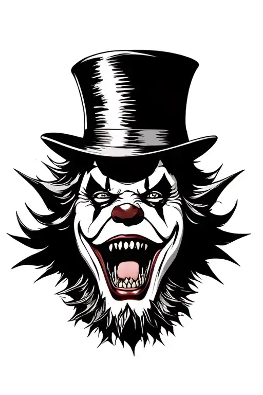 Demon Clown Eating Your Soul Weating A Top Hat