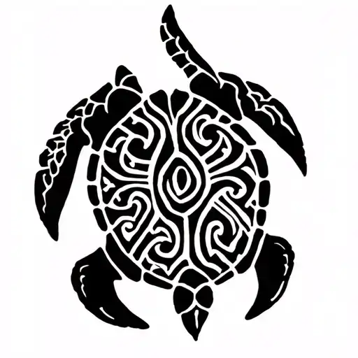 Polynesian Turtle Swimming Gracefully