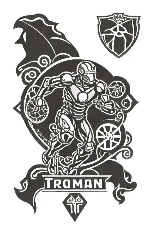 Ironman Triathlon Logo With Irish Tribal Symbols