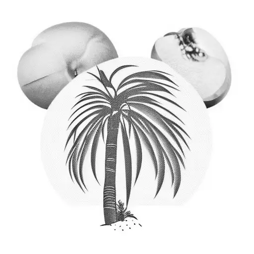 Palm Tree With Peaches Next To It