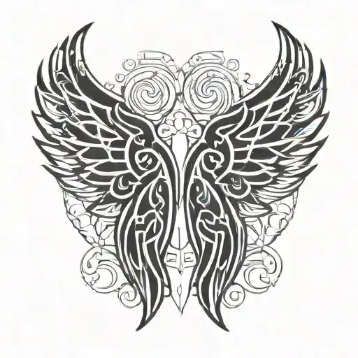 Davil And Angel Wings