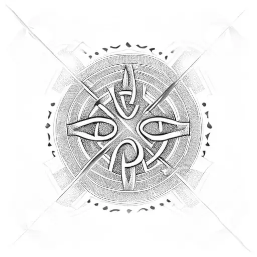 Celtic Cross With Trinity Knot In Center